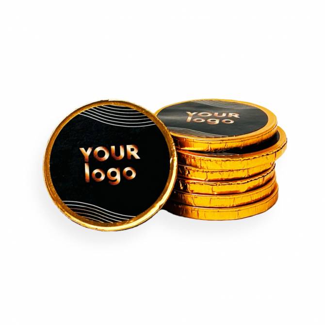 Chocolatina Personalizada Moneda Papel Oro. Ecopubli