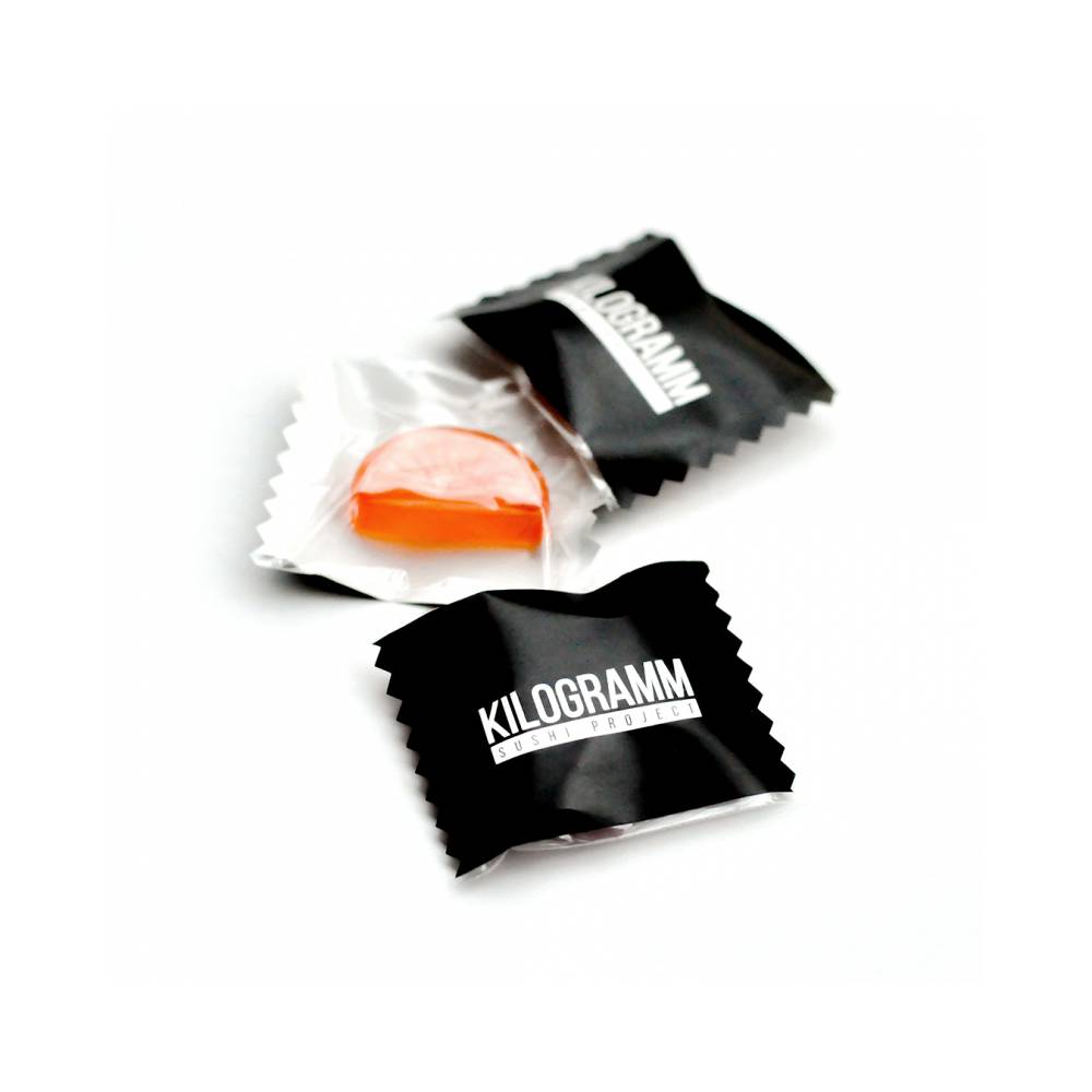 Caramelo Duro Flow Pack Gajo Citrus Personalizados.