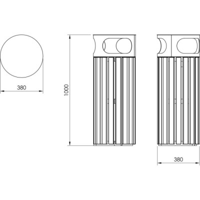 Papelera PSMKWA00500. Mobiliario Urbano de Calidad Ecopubli.
