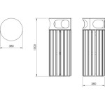Papelera PSMKWA00500. Mobiliario Urbano de Calidad Ecopubli.