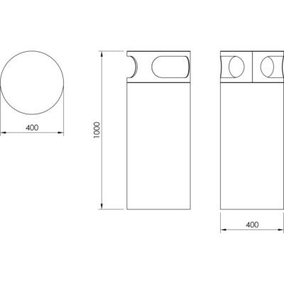 Papelera PSMKWA00800. Mobiliario Urbano de Calidad Ecopubli.