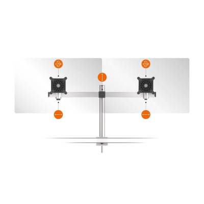 Soporte Monitor para 2 Pantallas con Mordaza de Mesa