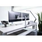 Soporte Monitor para 2 Pantallas con Mordaza de Mesa