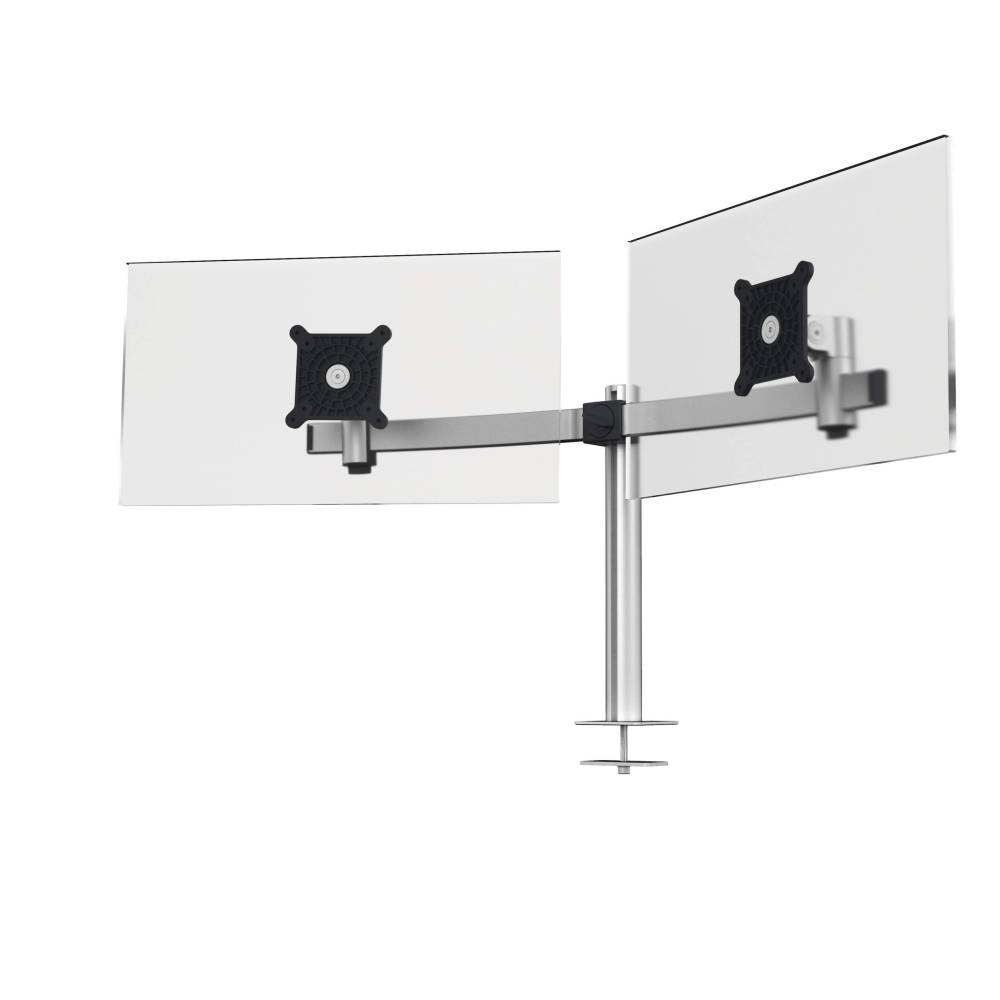 Soporte Monitor para 2 Pantallas con Pasador de Mesa