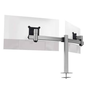 Soporte Monitor para 2 Pantallas con Pasador de Mesa
