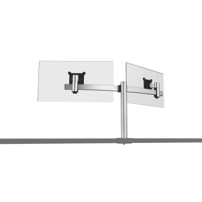Soporte Monitor para 2 Pantallas con Pasador de Mesa