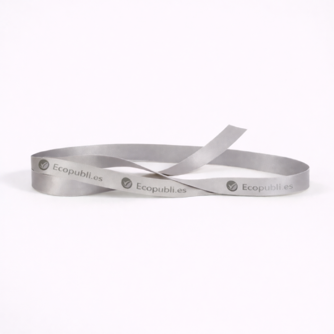 Cinta Regalo Personalizada Gris 1000m Ancho 16 mm