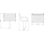 Banco PSMLVI29405A. Mobiliario Urbano de Calidad Ecopubli.