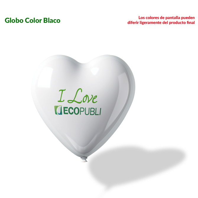 Globo Publicitario Corazón Blanco