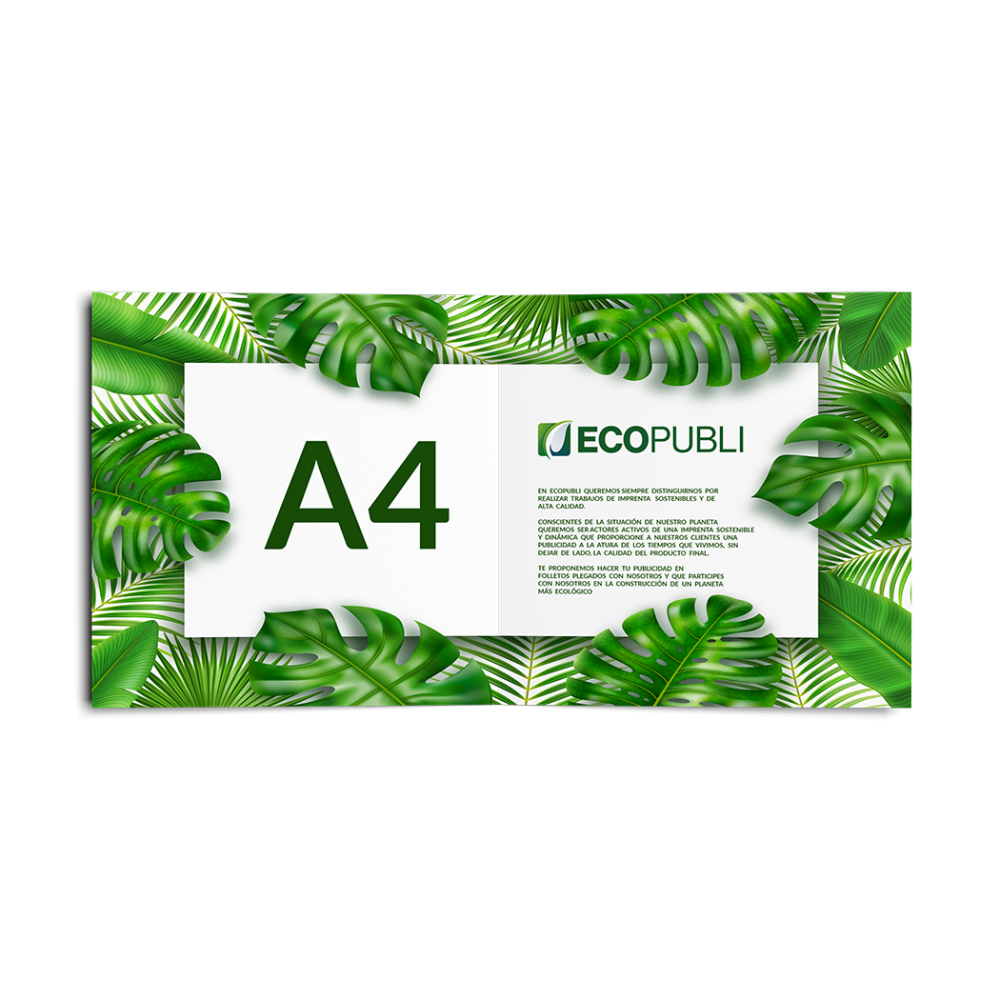 imprimir Dípticos Cuadrados A4 ecológicos