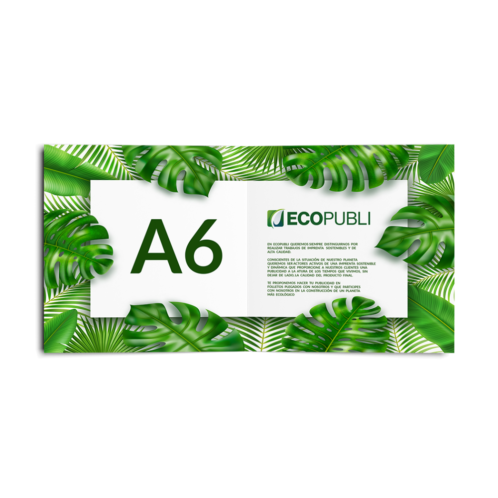 imprimir Dípticos Cuadrados A6 ecológicos