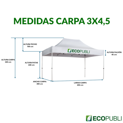 Carpa Ecopubli 3X4,5m
