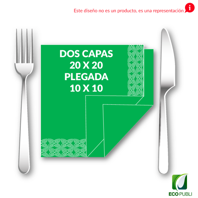Servilleta 10X10 Cerrada 2 Capas Plegado en Cruz