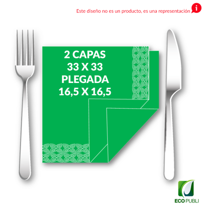 Servilleta 16.5X16.5 Cerrada 2 Capas Plegado en Cruz