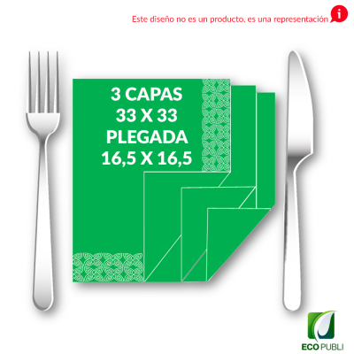 Servilleta 16.5X16.5 Cerrada 3 Capas Plegado en Cruz