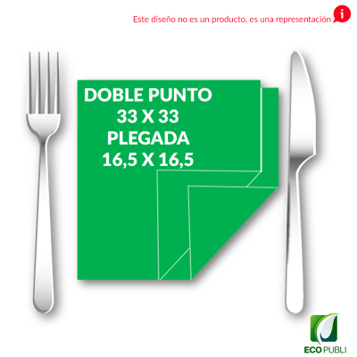 Servilleta 16.5X16.5 Cerrada Doble Punto Plegado en Cruz