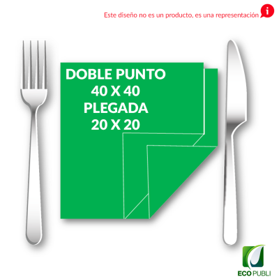 Servilleta 20X20 Cerrada Doble Punto Plegado en Cruz
