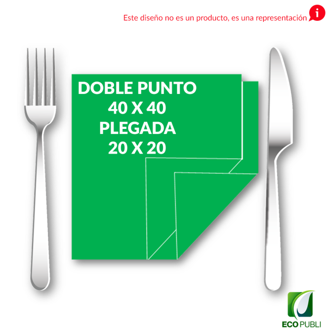 Servilleta 20X20 Cerrada Doble Punto Plegado en Cruz