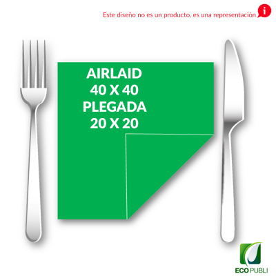 Servilleta 20x20 Cerrada Tissue Seco Airland Plegado en Cruz