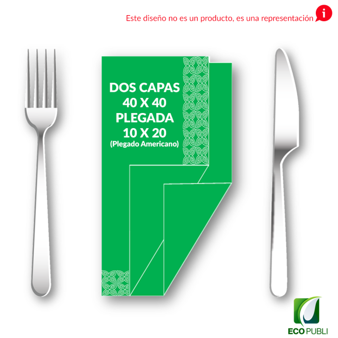 Servilleta 10X20 Cerrada 2 Capas 1/8 Plegado Americano