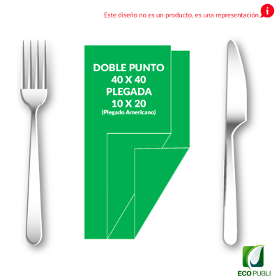 Servilleta 10X20 Cerrada Doble Punto 1/8 Plegado Americano
