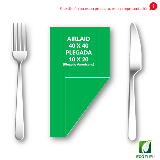 Servilleta 10X20 Cerrada Tissue Seco 1/8 Plegado Americano