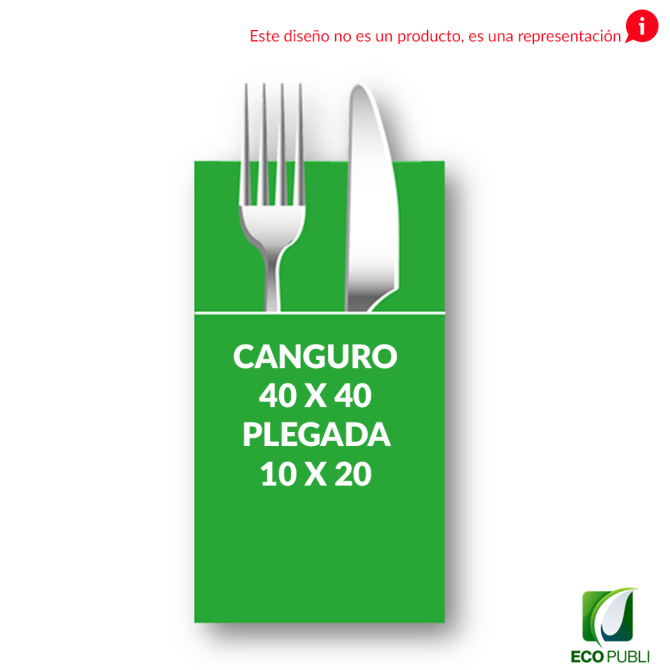 Servilletas Personalizadas Canguro 10x20 Cerradas Airlaid