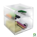 Cubo Archivador con divisor horizontal Translúcido.