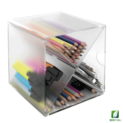 Cubo Archivador con divisor en cruz Translúcido.