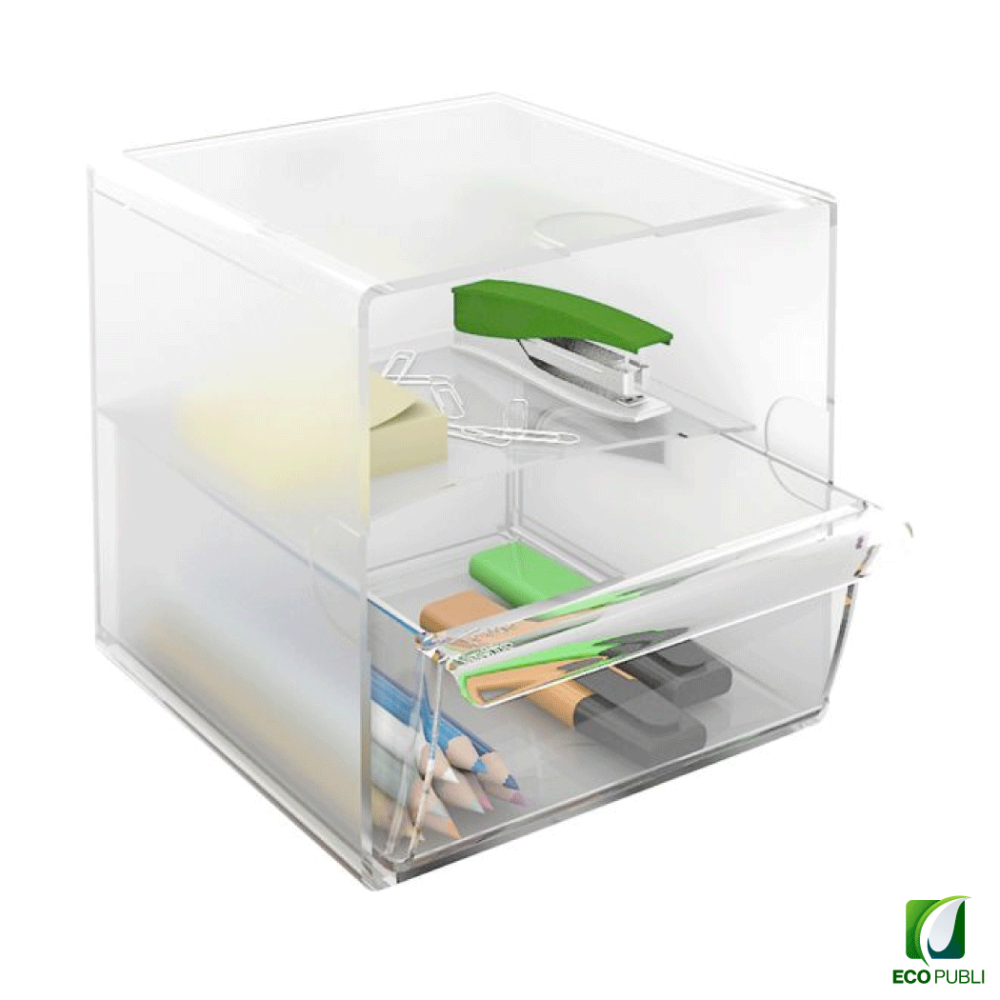 Cubo Archivador con divisor y un cajón Translúcido.