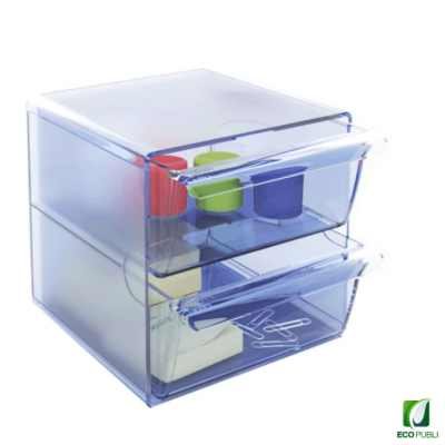 Cubo Archivador con dos cajones Azul.
