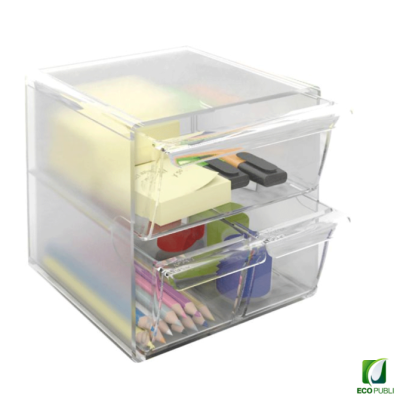 Cubo Archivador con dos cajones pequeños y uno grande.