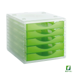 Módulo organizador cinco cajones verde kiwi