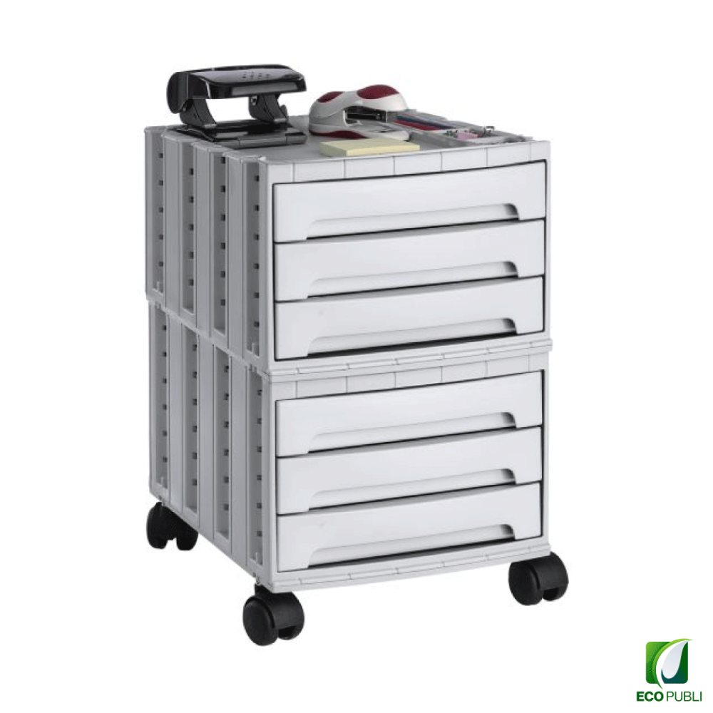 Archivador modular sostenible con ruedas. Ecopubli.