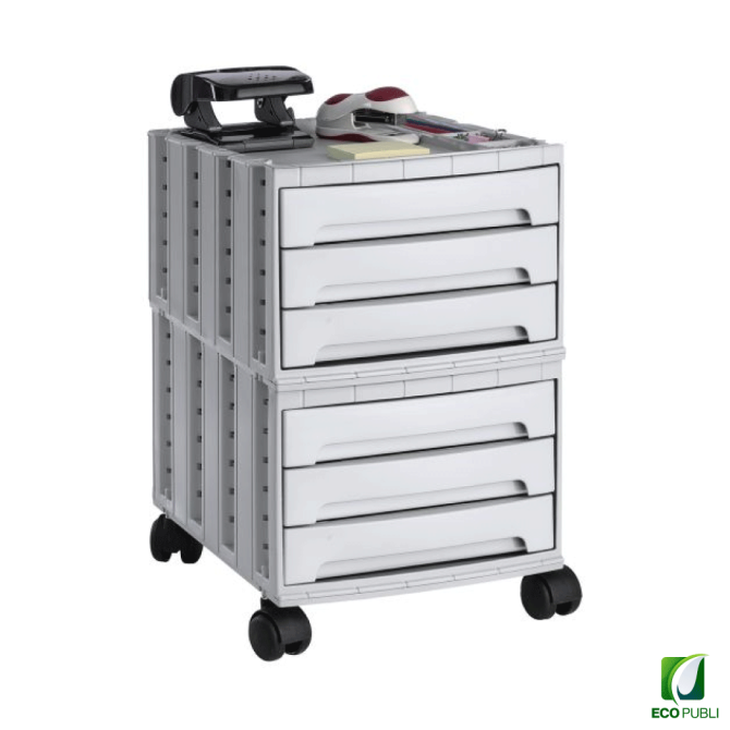 Archivador modular sostenible con ruedas. Ecopubli.