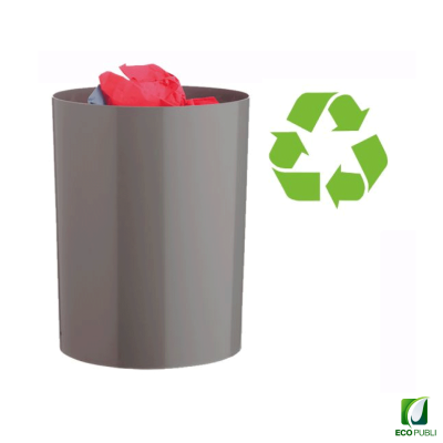 Papelera eco 18L gris ecopubli