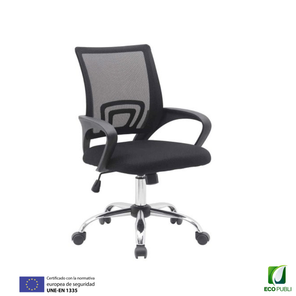 Silla Ergonómica Operativa Baza Negra. Ecopubli.