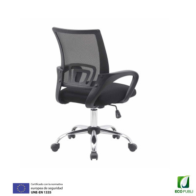 Silla Ergonómica Operativa Baza Negra. Ecopubli.