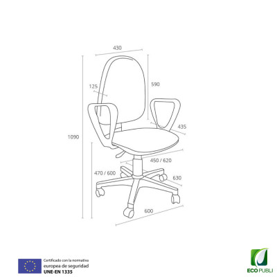Silla Ergonómica Operativa León Azul