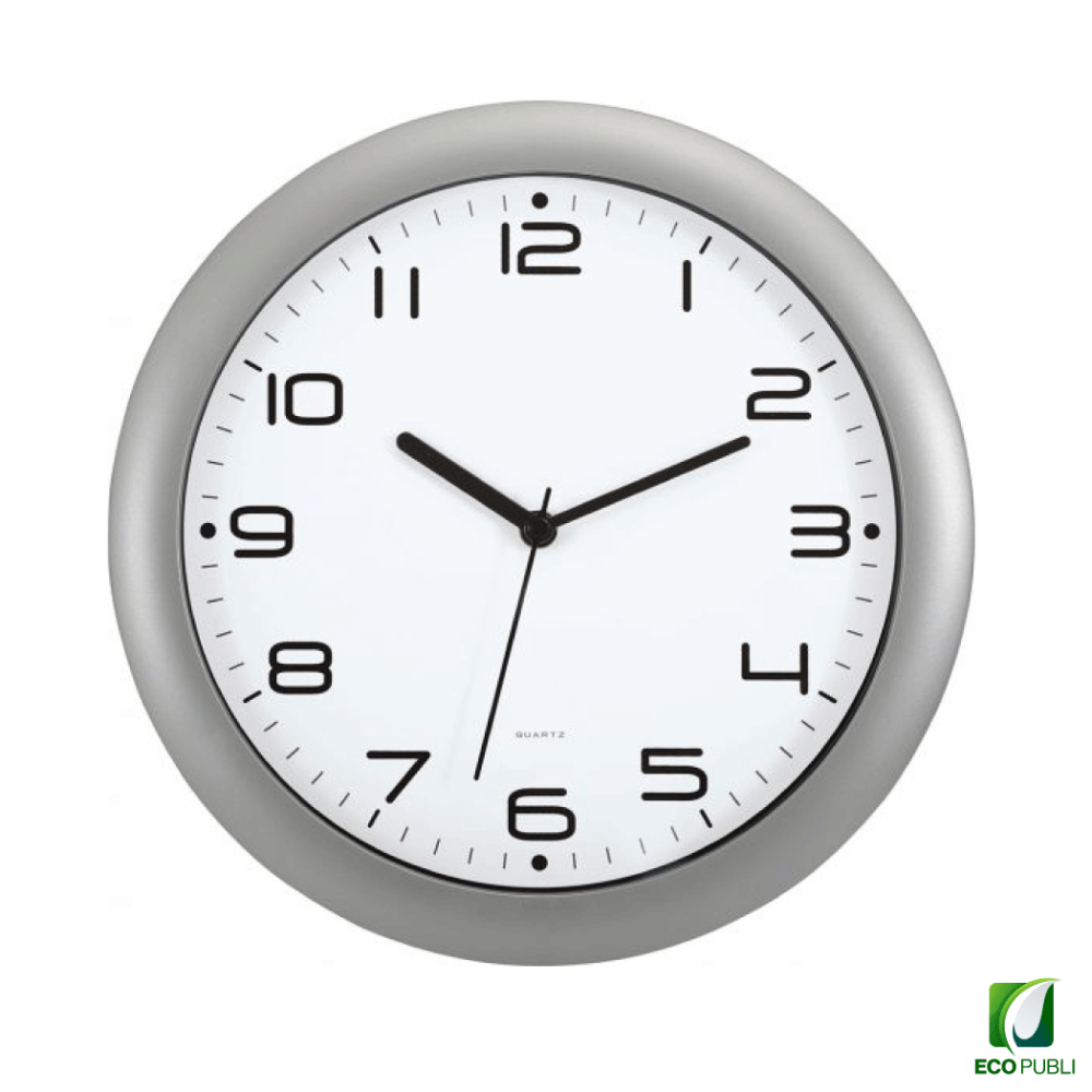 Reloj de Pared Analógico Silencio Gris