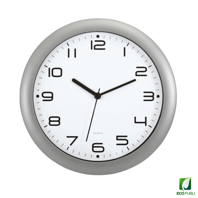Reloj de Pared Analógico Silencio Gris