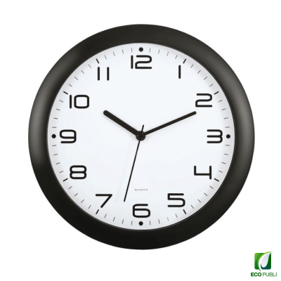 Reloj de Pared Analógico Silencio Negro