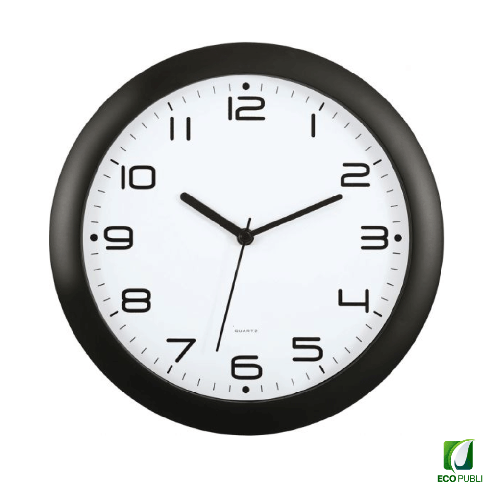 Reloj de Pared Analógico Silencio Negro