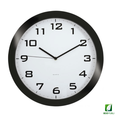 Reloj de Pared Analógico Silencio Ecopubli Negro