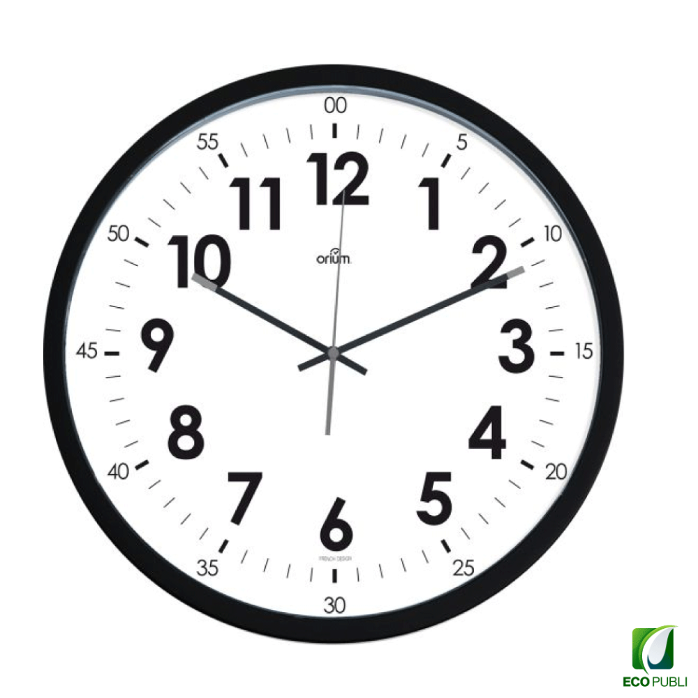 Reloj de Pared Analógico Silencio Eva Negro