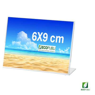 Expositor Sobremesa en Forma de L 6X9 cm. Garantía Ecopubli