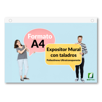 Expositor Mural con Taladros A4 Horizontal