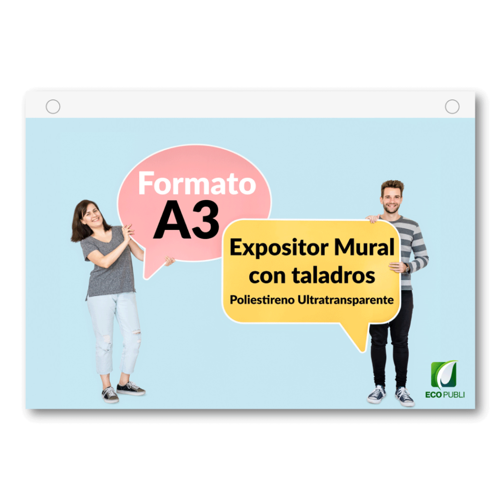 Expositor Mural con Taladros A3 Horizontal. Garantía Ecopubli