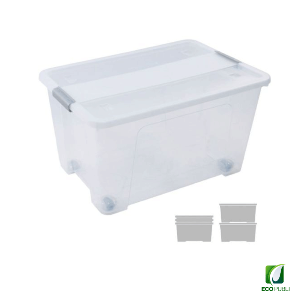 Caja Almacenaje 52 Litros Apilable. Ecopubli