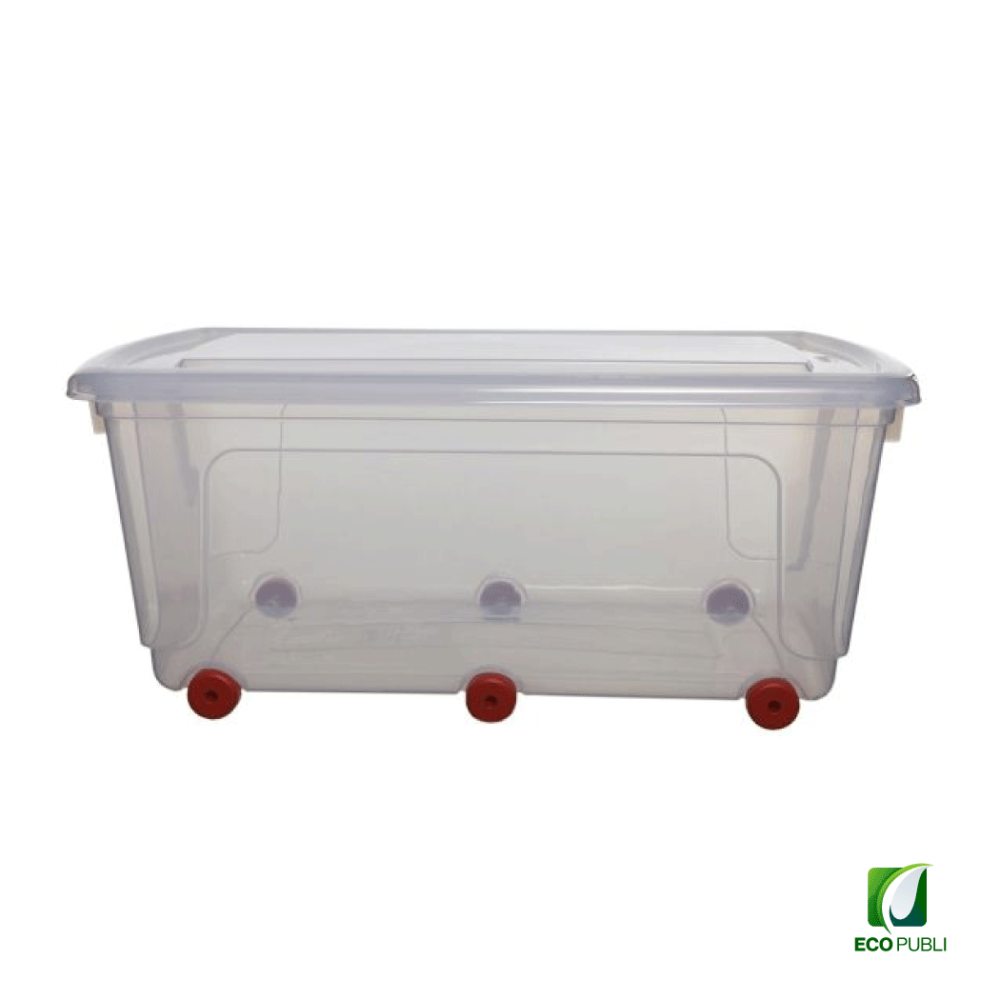 Caja Almacenaje 70 litros con 6 Ruedas y Tapa